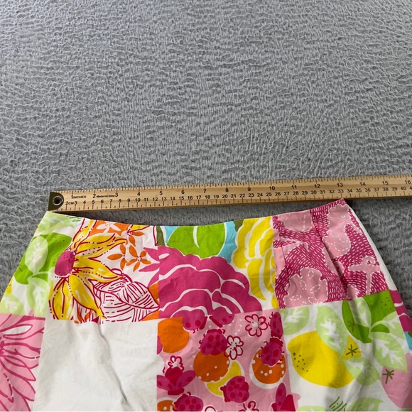 Lilly Pulitzer Skirt Womens 4 Multicolor Patchwork Print Lined Cotton Preppy - Picture 3 of 10